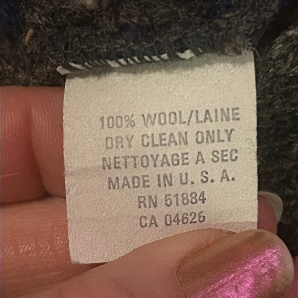 Vintage 90s Eddie Bauer Made In‎ USA 100% Wool 5 Button Grandpa Box Pattern Vest